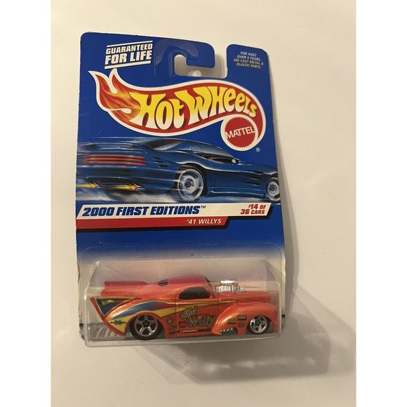 2000 Hot Wheels #74 First Editions ‘41 Willys Wild Willy Orange New On Card B54 - Picture 1 of 4